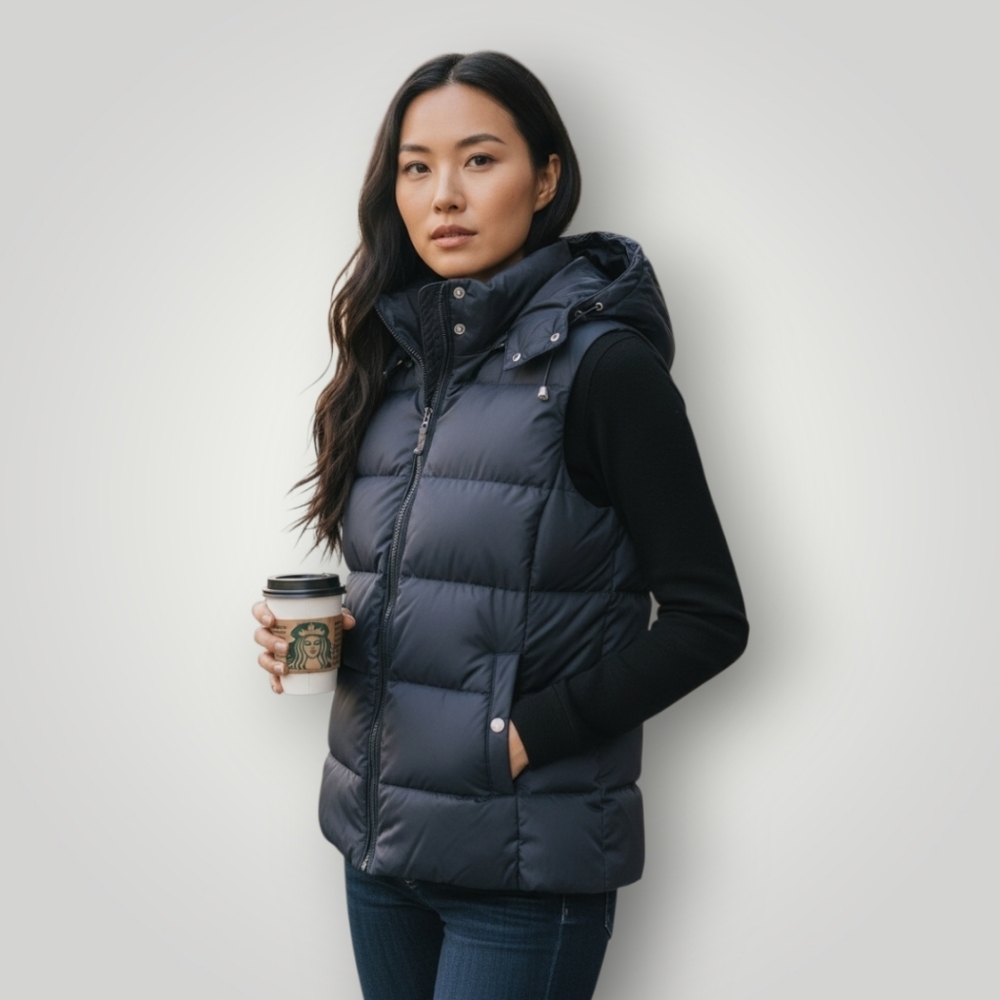 Eddie Bauer Goose Down‎ Vest Medium 650 Fill Navy Gorpcore Outdoorsy Puffer Vest